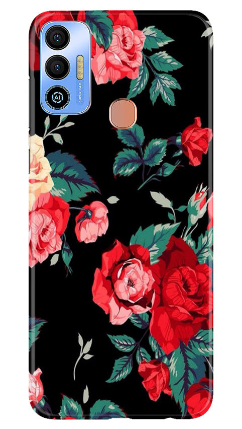 Red Rose2 Mobile Back Case for Tecno Spark 7T (Design - 81) Red Rose2 Case for Tecno Spark 7T