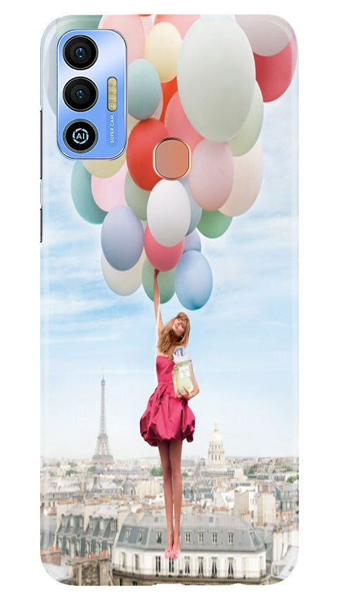 Girl with Baloon Mobile Back Case for Tecno Spark 7T (Design - 84) Girl with Baloon Case for Tecno Spark 7T