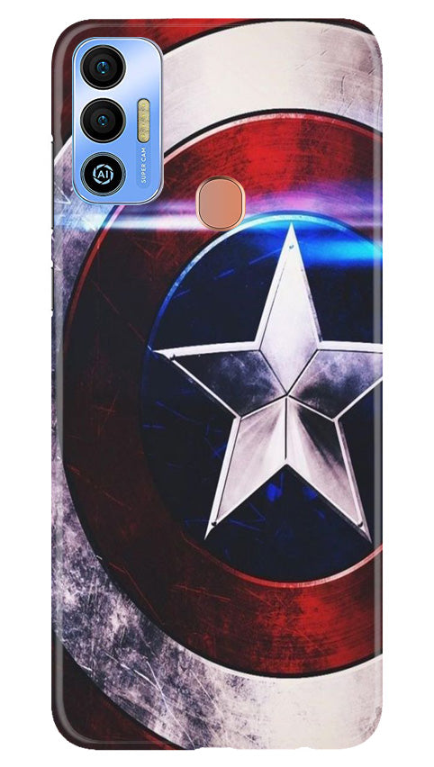 Captain America Mobile Back Case for Tecno Spark 7T (Design - 249) Captain America Case for Tecno Spark 7T (Design No. 218)