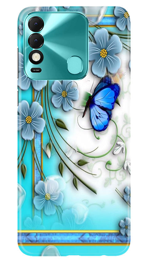 Blue Butterfly Mobile Back Case for Tecno Spark 8 (Design - 21) Blue Butterfly Case for Tecno Spark 8