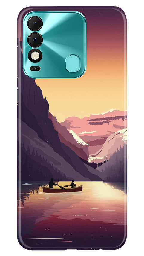Mountains Boat Mobile Back Case for Tecno Spark 8 (Design - 150) Mountains Boat Case for Tecno Spark 8 (Design - 150)