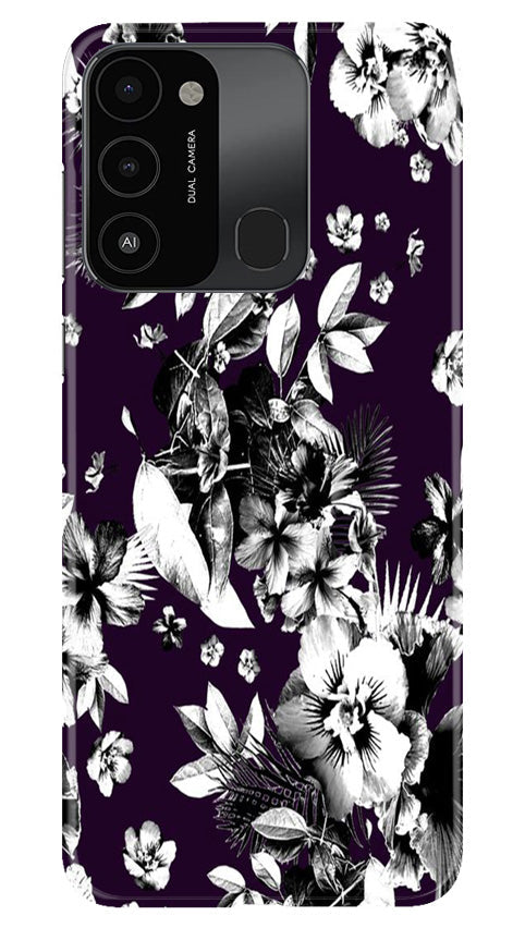 white flowers Mobile Back Case for Tecno Spark 8C (Design - 7) white flowers Case for Tecno Spark 8C