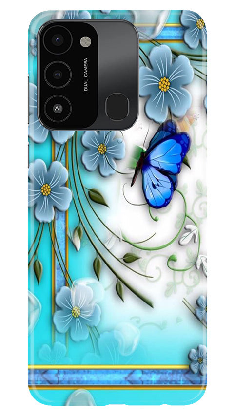 Blue Butterfly Mobile Back Case for Tecno Spark 8C (Design - 21) Blue Butterfly Case for Tecno Spark 8C