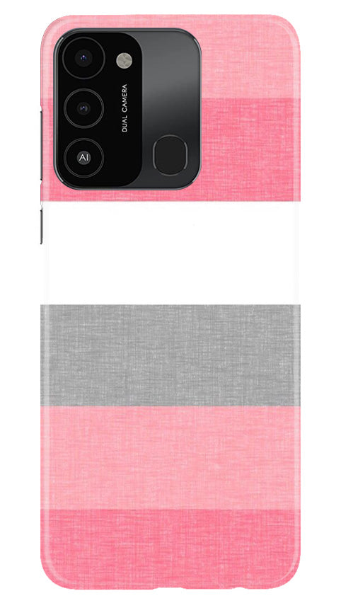 Pink white pattern Mobile Back Case for Tecno Spark 8C (Design - 55) Pink white pattern Case for Tecno Spark 8C