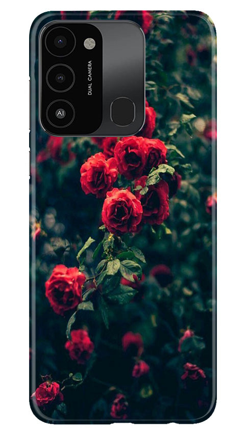 Red Rose Mobile Back Case for Tecno Spark 8C (Design - 66) Red Rose Case for Tecno Spark 8C