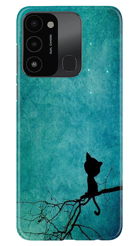 Moon cat Mobile Back Case for Tecno Spark 8C (Design - 70) Moon cat Case for Tecno Spark 8C