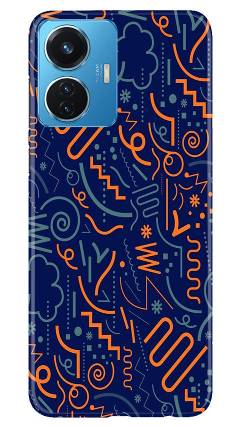 Line Art Baground Mobile Back Case for Vivo T1 44W (Design - 26) Line Art Baground Case for Vivo T1 44W