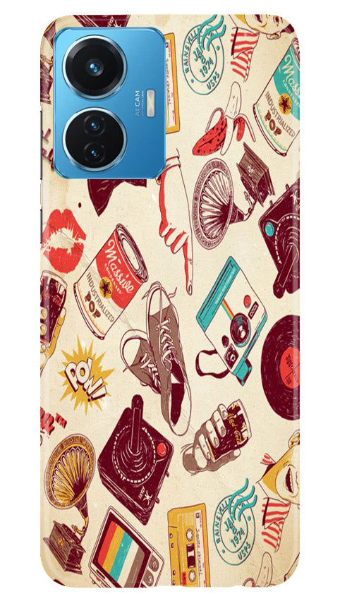 Vintage Mobile Back Case for Vivo T1 44W (Design - 35) Vintage Case for Vivo T1 44W