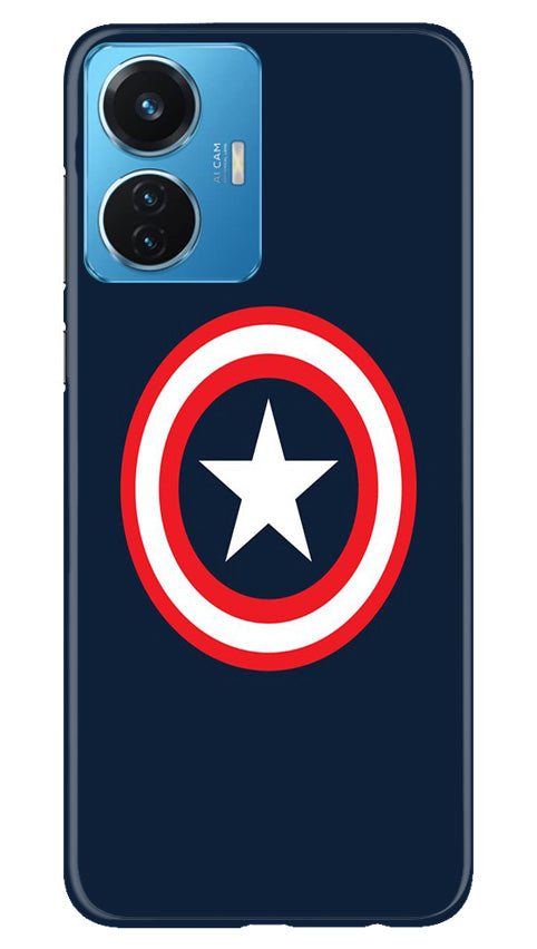 Captain America Mobile Back Case for Vivo T1 44W (Design - 42) Captain America Case for Vivo T1 44W