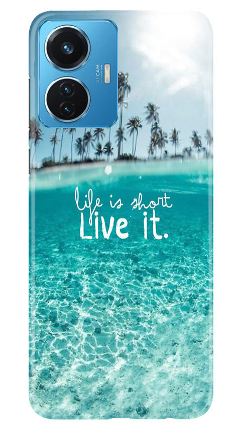 Life is short live it Mobile Back Case for Vivo T1 44W (Design - 45) Life is short live it Case for Vivo T1 44W