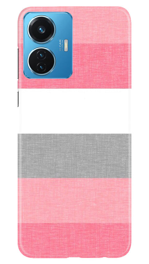 Pink white pattern Mobile Back Case for Vivo T1 44W (Design - 55) Pink white pattern Case for Vivo T1 44W