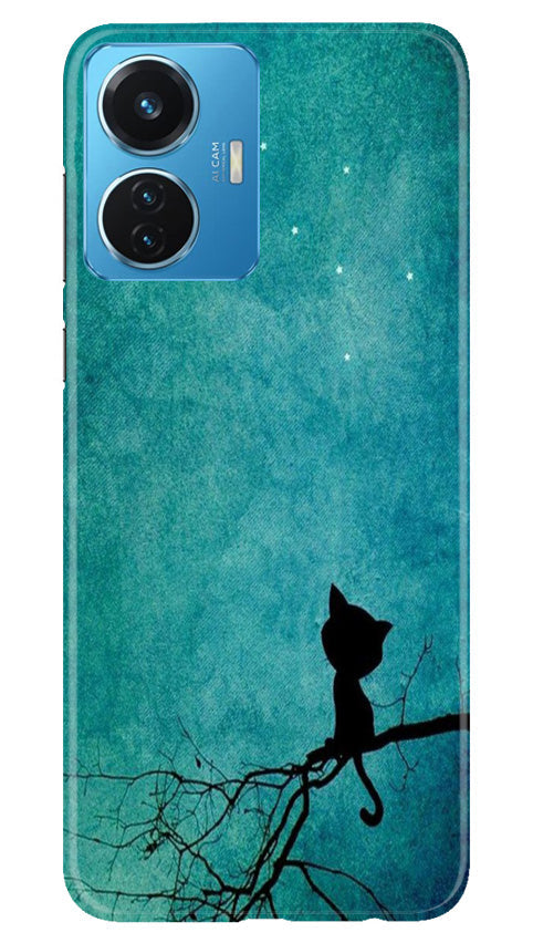 Moon cat Mobile Back Case for Vivo T1 44W (Design - 70) Moon cat Case for Vivo T1 44W