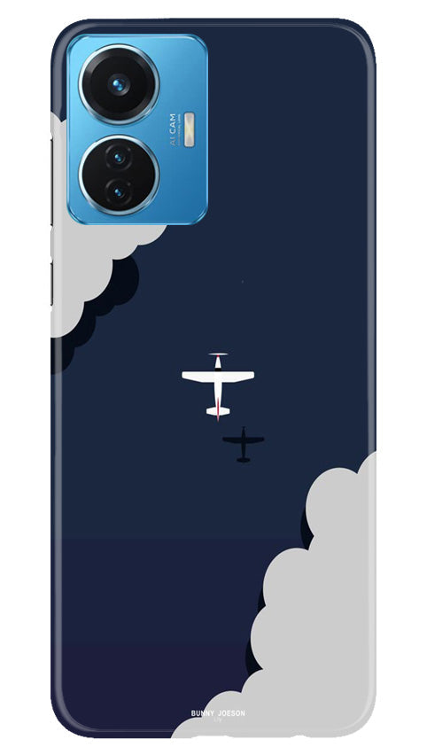 Clouds Plane Mobile Back Case for Vivo T1 44W (Design - 165) Clouds Plane Case for Vivo T1 44W (Design - 165)
