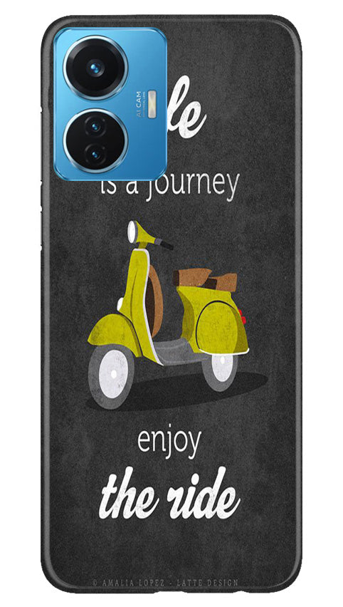 Vintage Scooter Mobile Back Case for Vivo T1 44W (Design - 229) Vintage Scooter Case for Vivo T1 44W (Design No. 229)