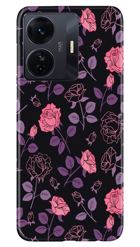 Rose Black Background Mobile Back Case for Vivo T1 Pro 5G (Design - 27) Rose Black Background Case for Vivo T1 Pro 5G