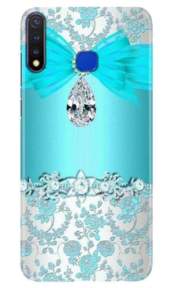 Shinny Blue Background Mobile Back Case for Vivo Y19 (Design - 32) Shinny Blue Background Case for Vivo Y19