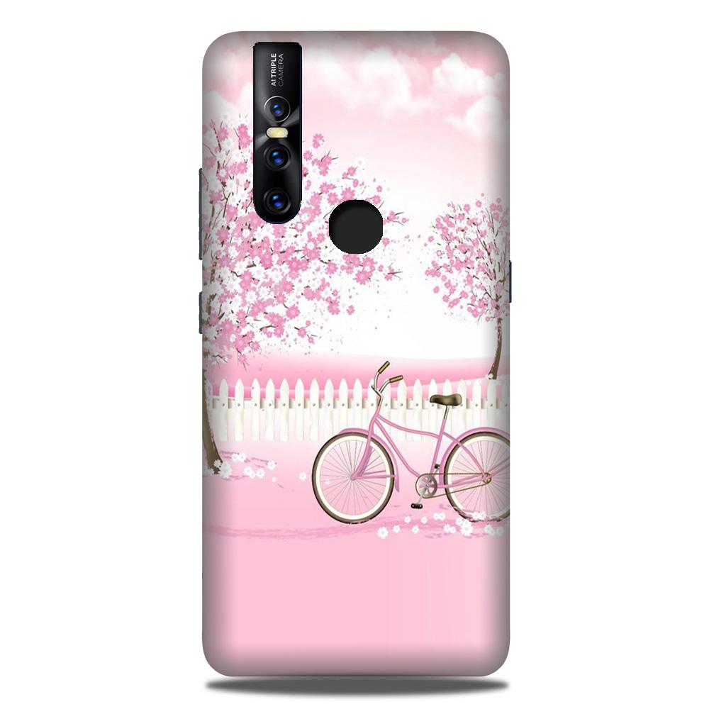 Pink Flowers Cycle Case for Vivo V15 (Design - 102) Pink Flowers Cycle Case for Vivo V15 (Design - 102)