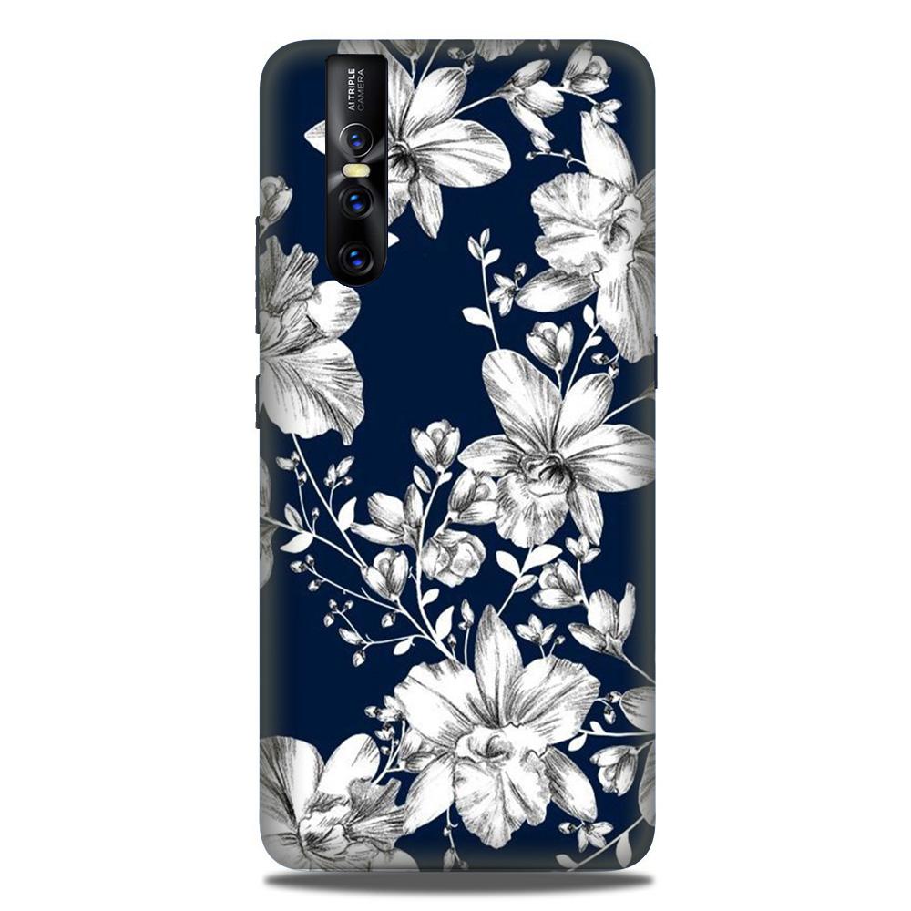 White flowers Blue Background Case for Vivo V15 Pro White flowers Blue Background Case for Vivo V15 Pro
