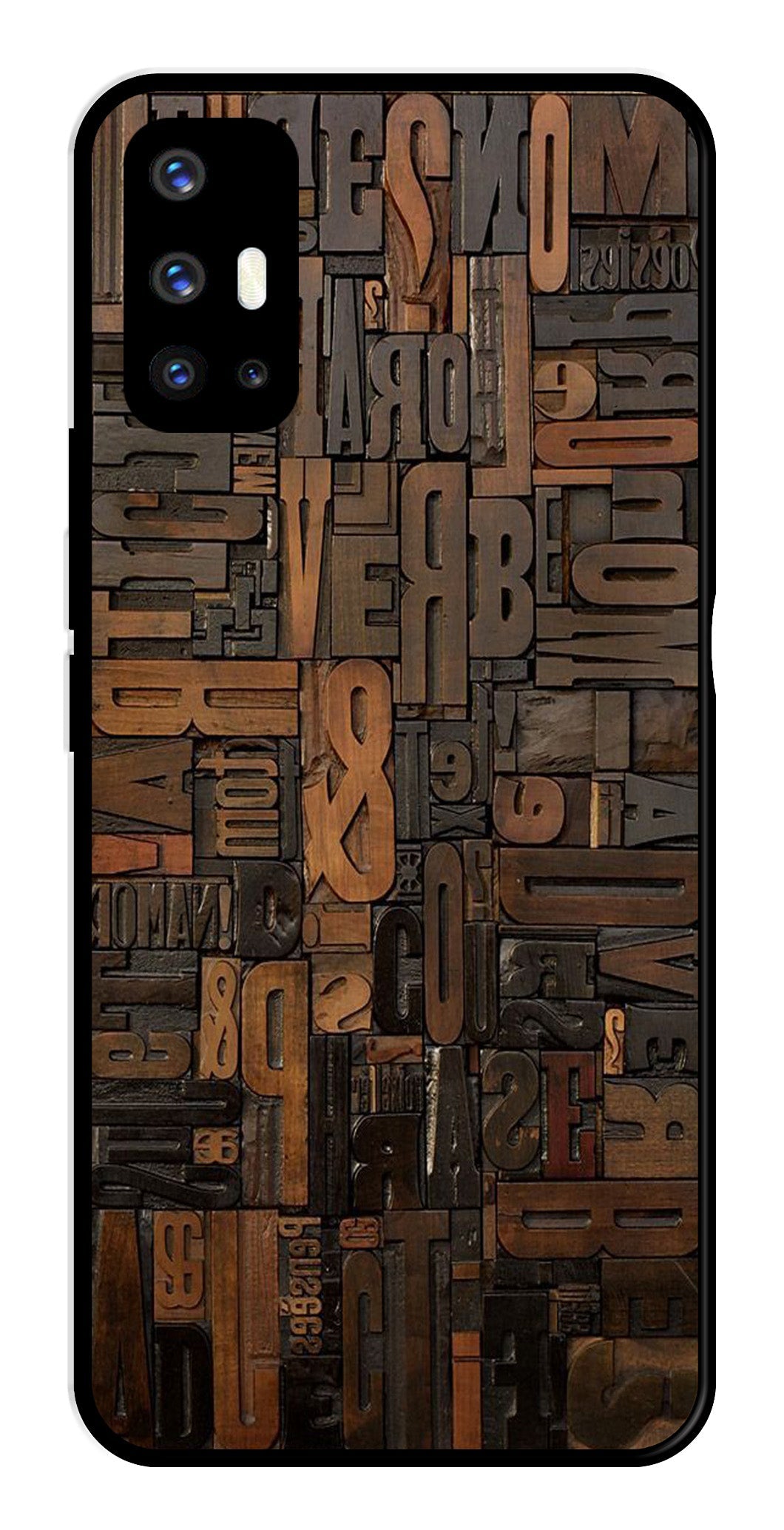 Alphabets Metal Mobile Case for Vivo V17 (Design No -32)