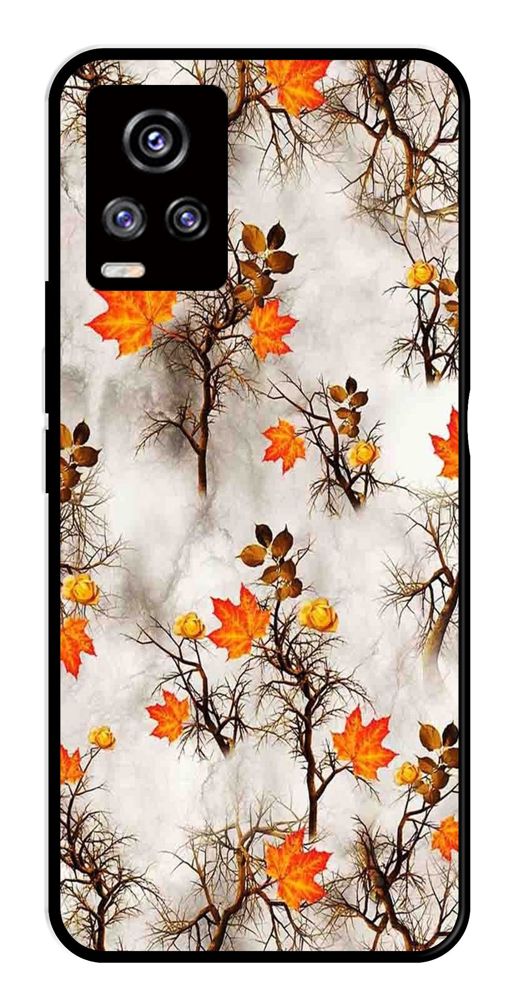 Autumn leaves Metal Mobile Case for Vivo V20 (Design No -55)