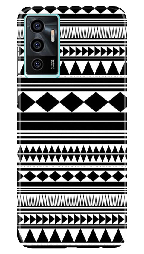 Black white Pattern Mobile Back Case for Vivo V23E 5G (Design - 5) Black white Pattern Case for Vivo V23E 5G
