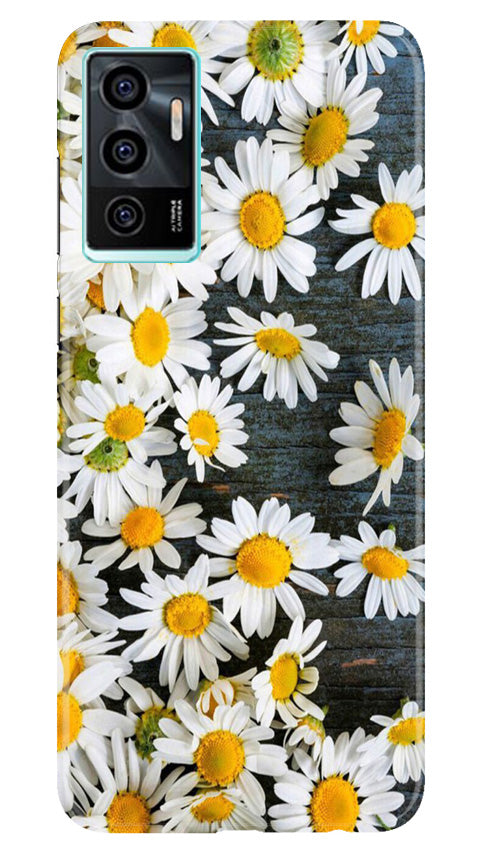 White flowers2 Mobile Back Case for Vivo V23E 5G (Design - 62) White flowers2 Case for Vivo V23E 5G