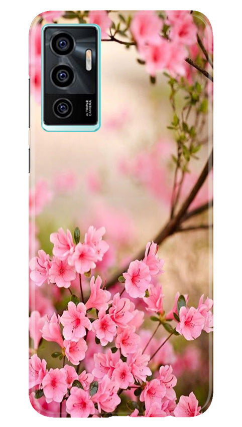Pink flowers Mobile Back Case for Vivo V23E 5G (Design - 69) Pink flowers Case for Vivo V23E 5G