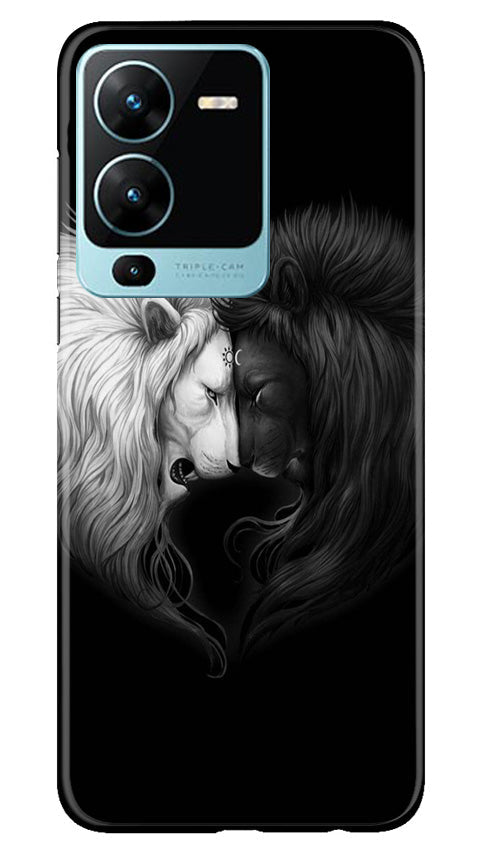 Dark White Lion Mobile Back Case for Vivo V25 Pro 5G (Design - 140) Dark White Lion Case for Vivo V25 Pro 5G (Design - 140)