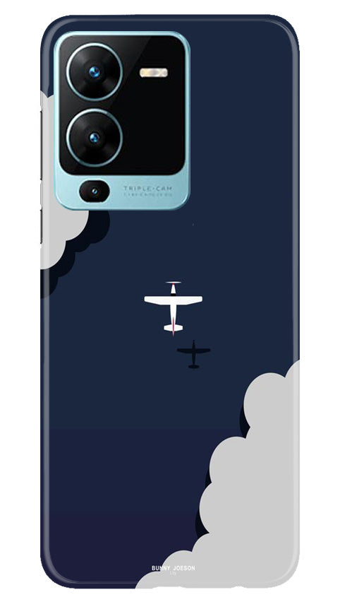 Clouds Plane Mobile Back Case for Vivo V25 Pro 5G (Design - 165) Clouds Plane Case for Vivo V25 Pro 5G (Design - 165)
