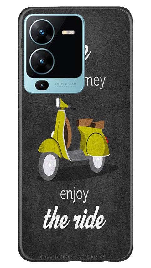 Vintage Scooter Mobile Back Case for Vivo V25 Pro 5G (Design - 229) Vintage Scooter Case for Vivo V25 Pro 5G (Design No. 229)