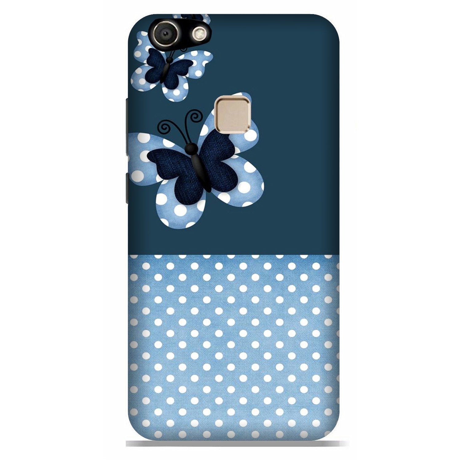 White dots Butterfly Case for Vivo V7 White dots Butterfly Case for Vivo V7