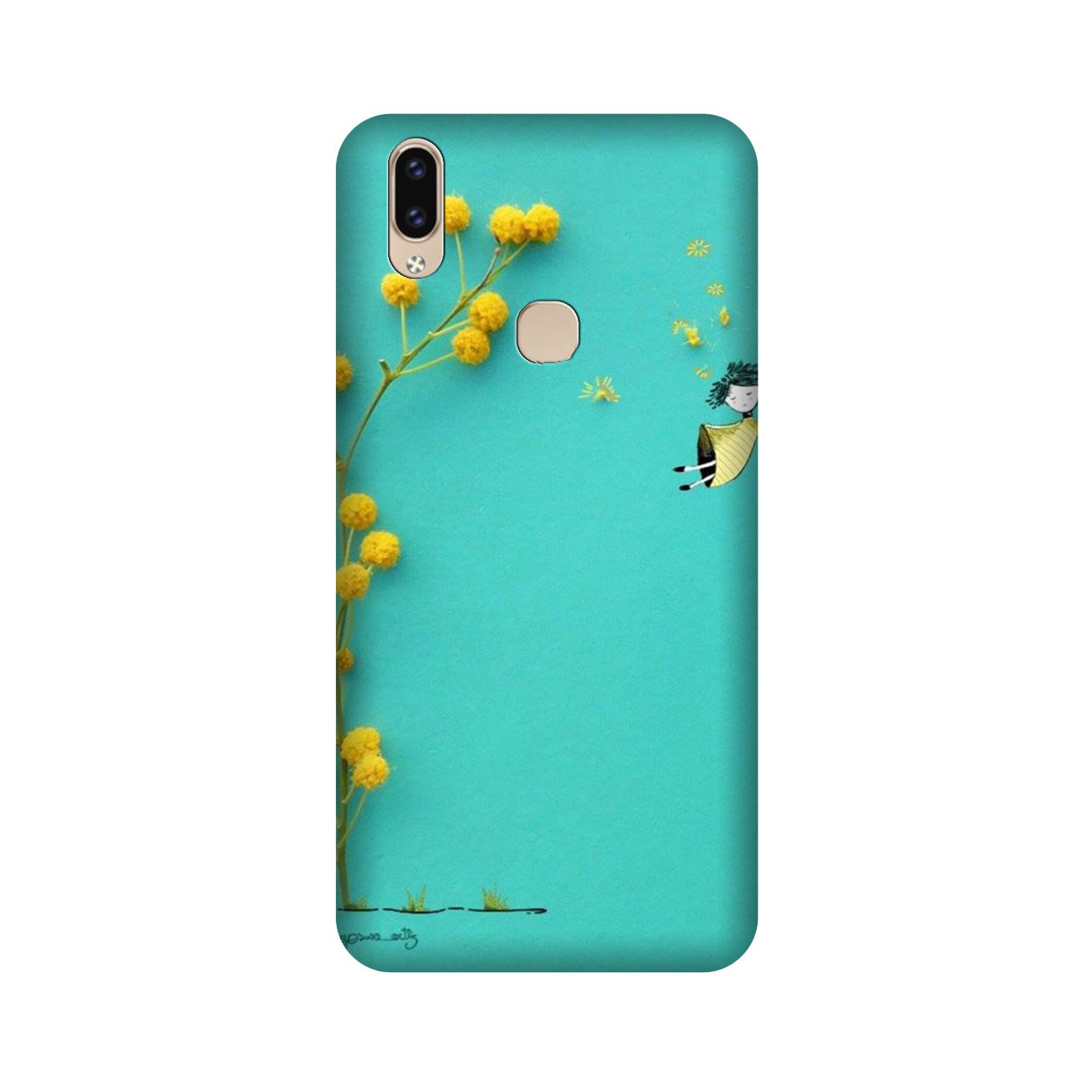 Flowers Girl Mobile Back Case for Vivo V9 pro (Design - 216) Flowers Girl Case for Vivo V9 pro (Design No. 216)