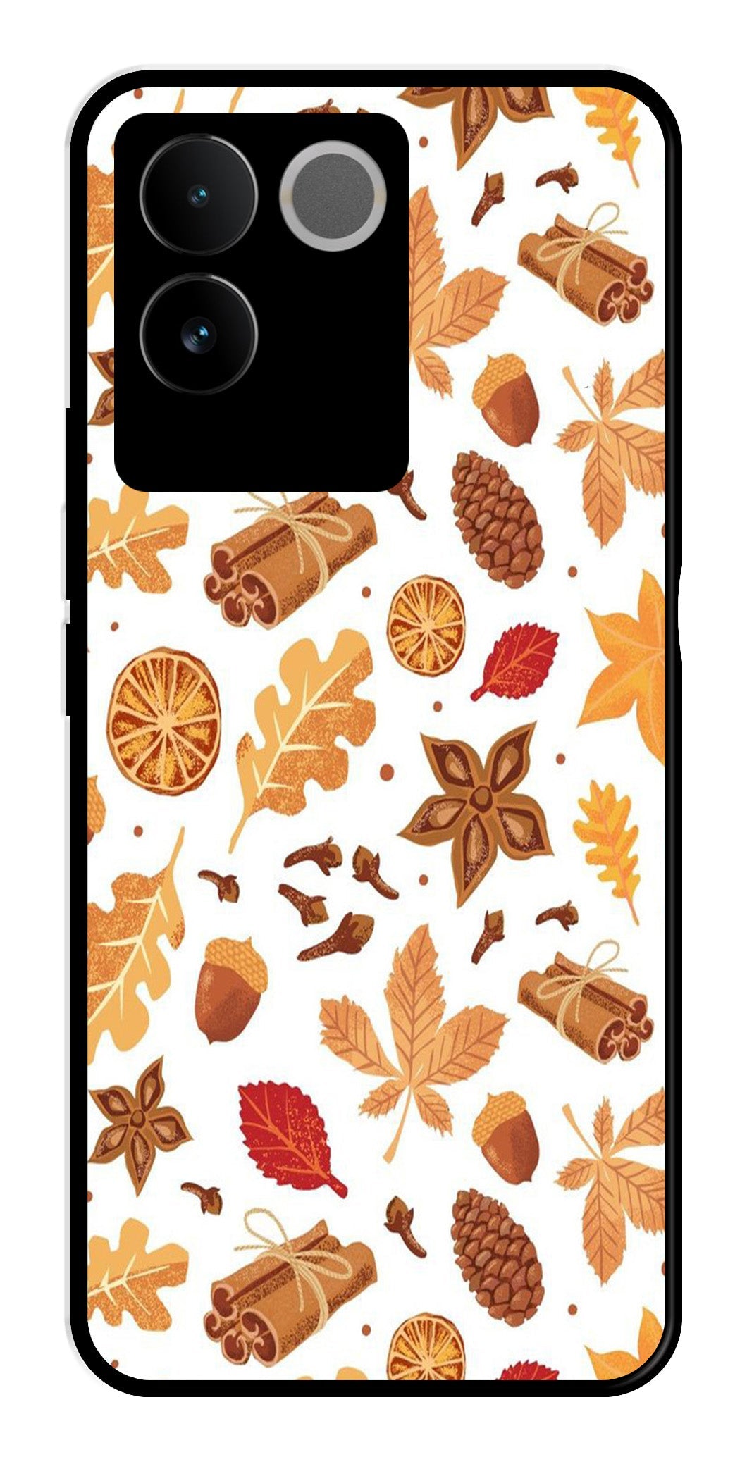 Autumn Leaf Metal Mobile Case for Vivo iQOO Z7 Pro Autumn Leaf Metal Mobile Case for Vivo iQOO Z7 Pro (Design No -19)