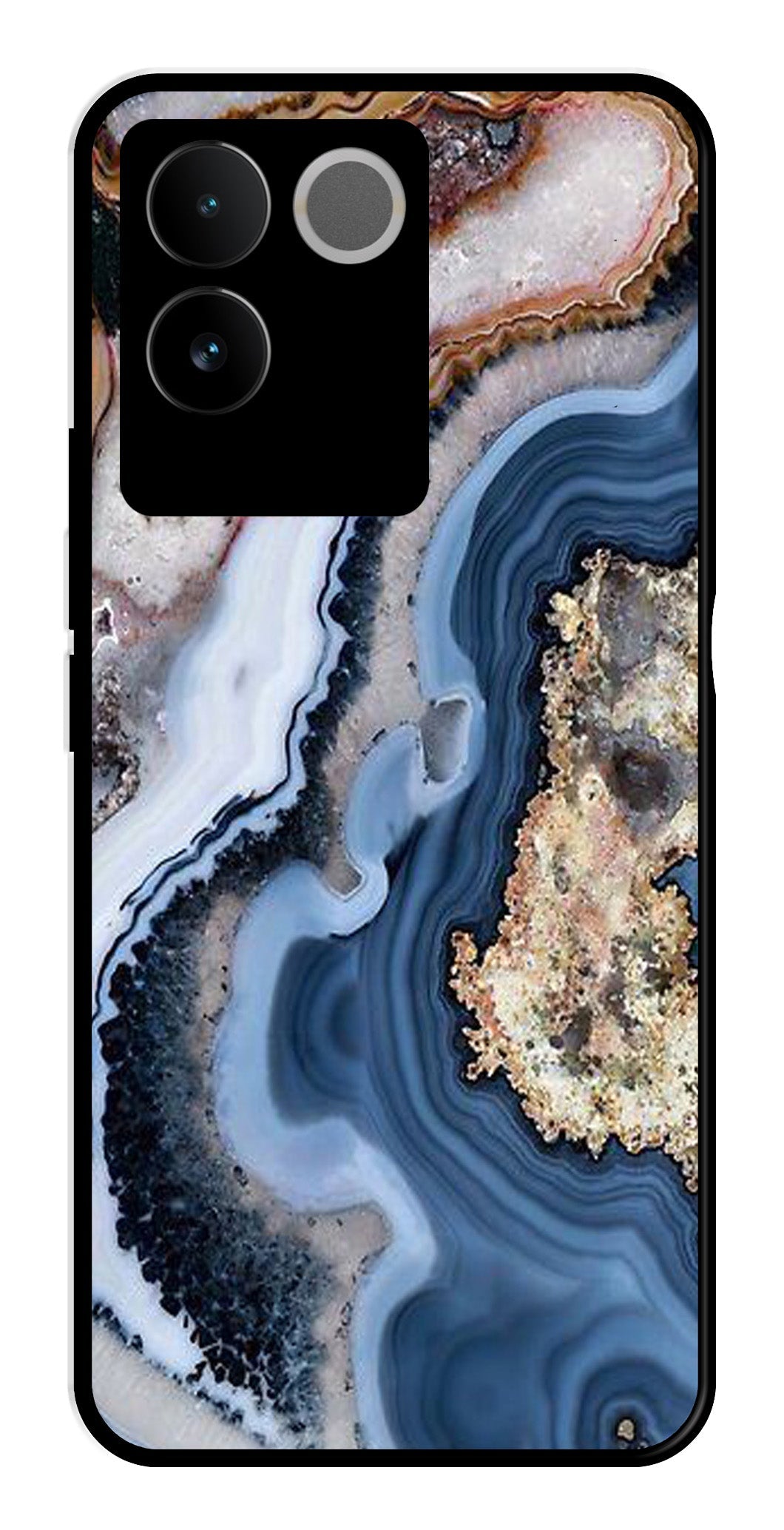 Marble Design Metal Mobile Case for Vivo T2 Pro (Design No -53)