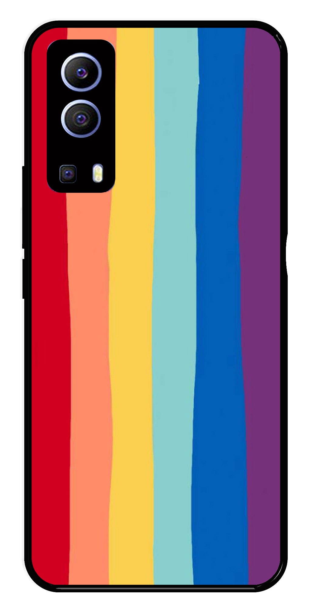 Rainbow MultiColor Metal Mobile Case for Vivo Y72 5G Rainbow MultiColor Metal Mobile Case for Vivo Y72 5G (Design No -03)