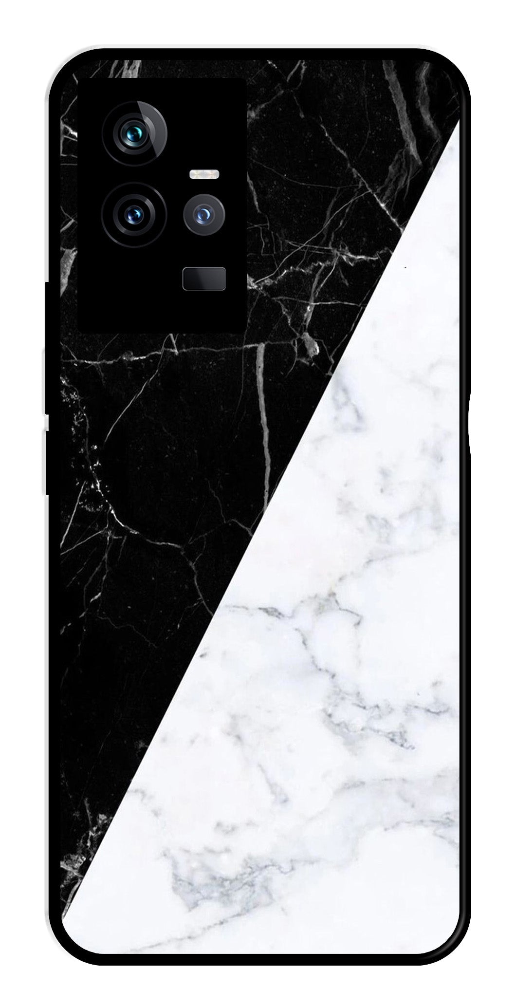 Black White Marble Design Metal Mobile Case for IQOO 11 5G Black White Marble Design Metal Mobile Case for IQOO 11 5G (Design No -09)