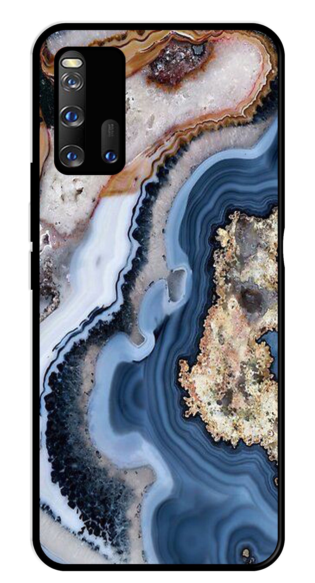Marble Design Metal Mobile Case for iQOO 3 5G (Design No -53)
