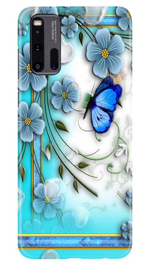 Blue Butterfly Mobile Back Case for Vivo iQ00 3 (Design - 21) Blue Butterfly Case for Vivo iQ00 3