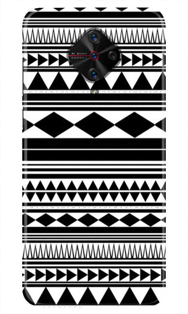 Black white Pattern Mobile Back Case for Vivo S1 Pro (Design - 5) Black white Pattern Case for Vivo S1 Pro