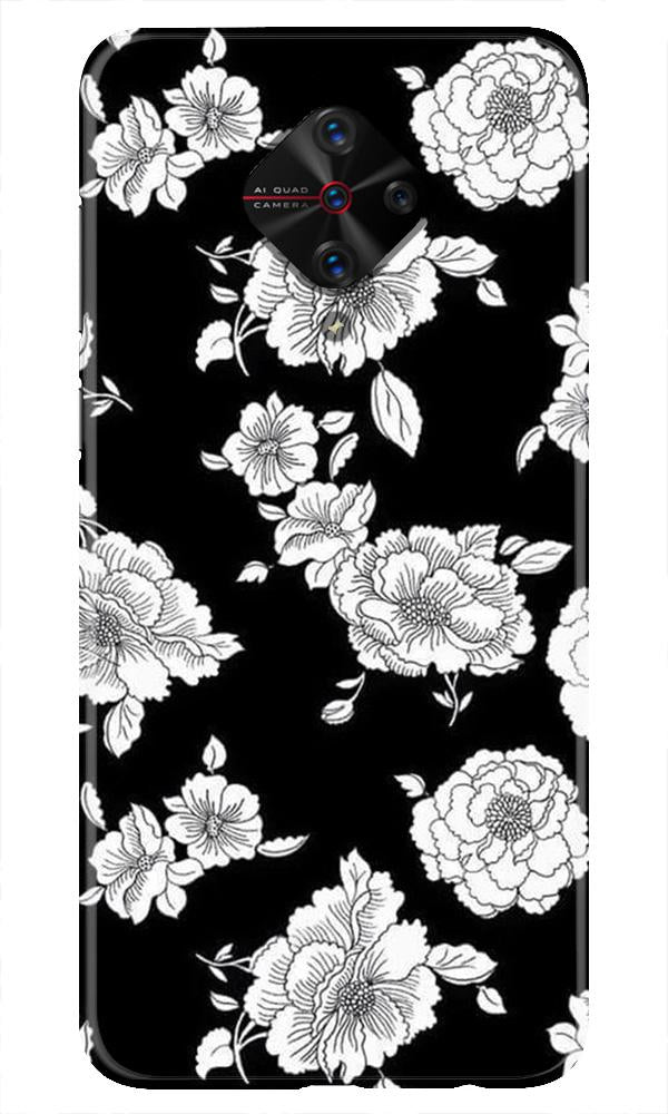 White flowers Black Background Mobile Back Case for Vivo S1 Pro (Design - 9) White flowers Black Background Case for Vivo S1 Pro