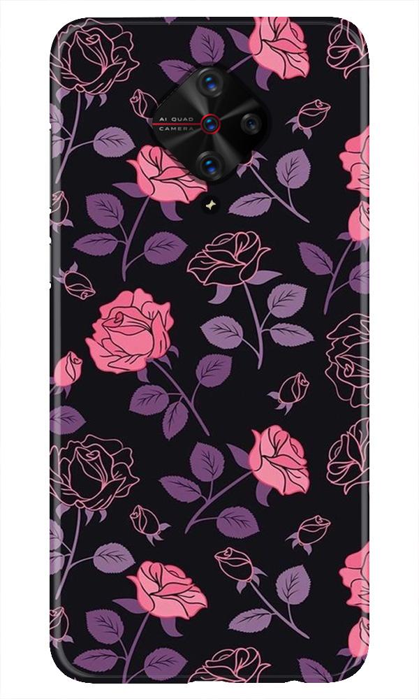Rose Black Background Mobile Back Case for Vivo S1 Pro (Design - 27) Rose Black Background Case for Vivo S1 Pro