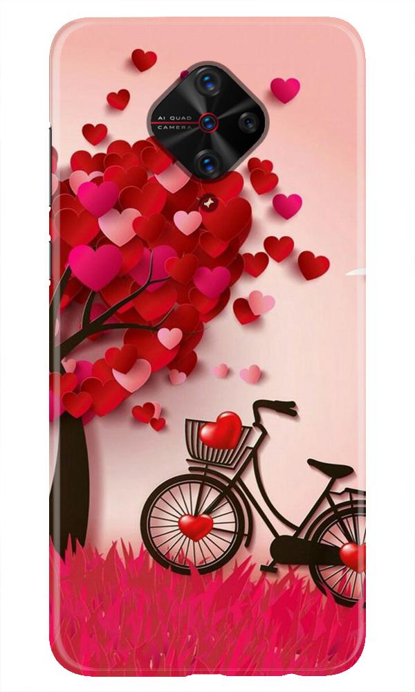 Red Heart Cycle Mobile Back Case for Vivo S1 Pro (Design 222)