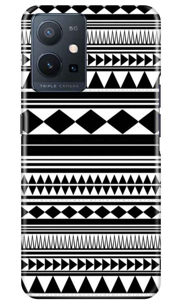Black white Pattern Mobile Back Case for Vivo Y75 5G / Vivo T1 5G (Design - 5) Black white Pattern Case for Vivo Y75 5G / Vivo T1 5G