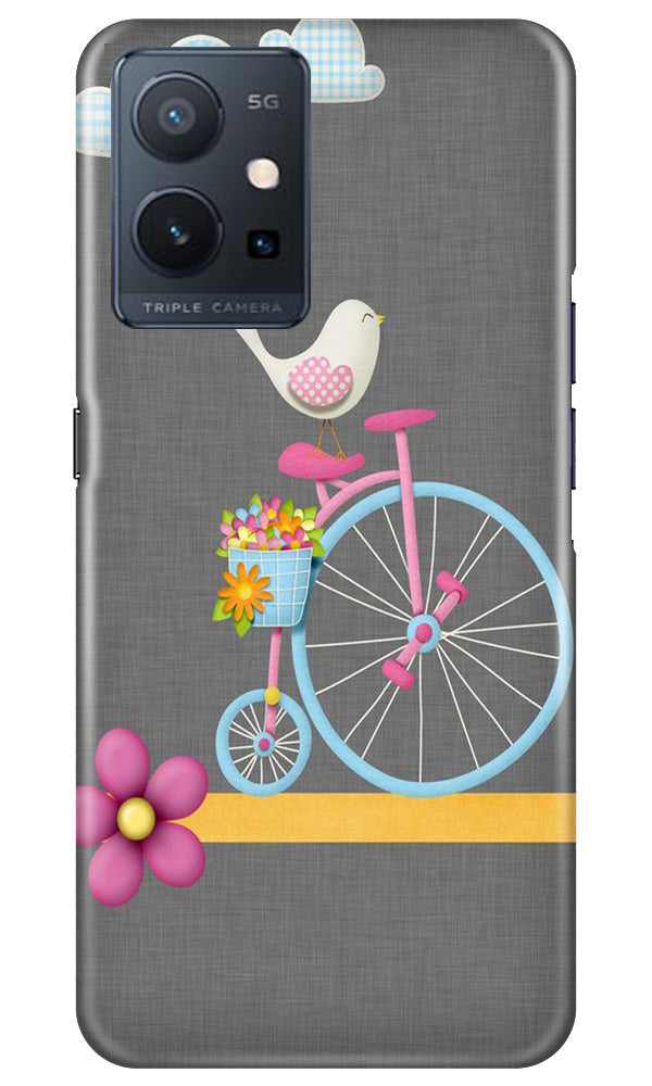 Sparron with cycle Mobile Back Case for Vivo Y75 5G / Vivo T1 5G (Design - 34) Sparron with cycle Case for Vivo Y75 5G / Vivo T1 5G