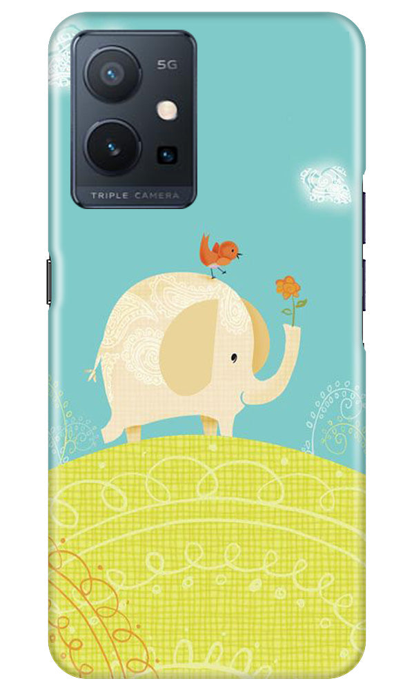 Elephant Painting Mobile Back Case for Vivo Y75 5G / Vivo T1 5G (Design - 46) Elephant Painting Case for Vivo Y75 5G / Vivo T1 5G