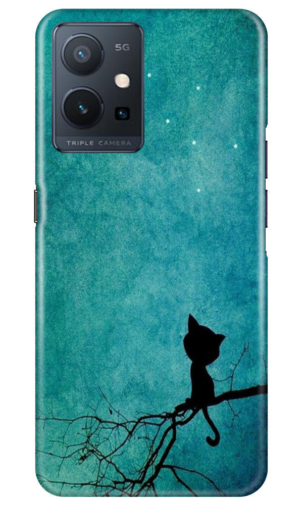 Moon cat Mobile Back Case for Vivo Y75 5G / Vivo T1 5G (Design - 70) Moon cat Case for Vivo Y75 5G / Vivo T1 5G