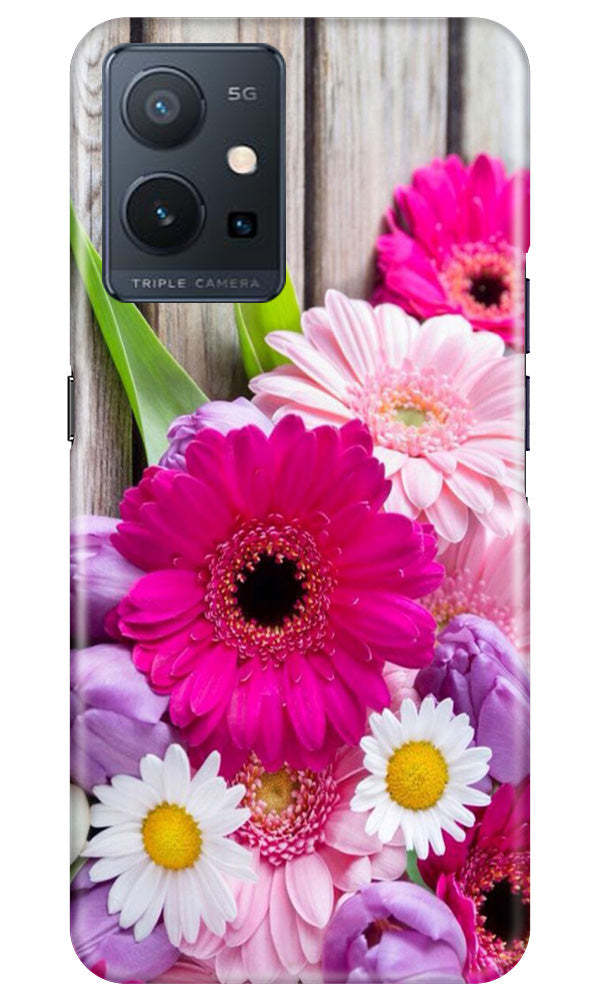 Coloful Daisy2 Mobile Back Case for Vivo Y75 5G / Vivo T1 5G (Design - 76) Coloful Daisy2 Case for Vivo Y75 5G / Vivo T1 5G
