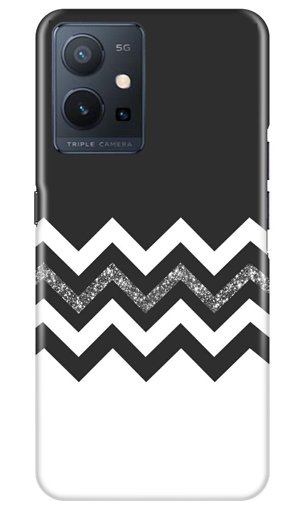 Black white Pattern2Mobile Back Case for Vivo Y75 5G / Vivo T1 5G (Design - 83) Black white Pattern2Case for Vivo Y75 5G / Vivo T1 5G