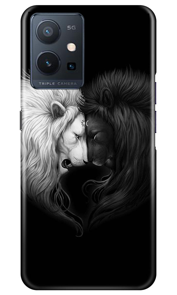 Dark White Lion Mobile Back Case for Vivo Y75 5G / Vivo T1 5G (Design - 140) Dark White Lion Case for Vivo Y75 5G / Vivo T1 5G (Design - 140)