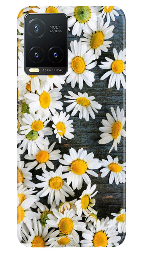 White flowers2 Mobile Back Case for Vivo T1X (Design - 62) White flowers2 Case for Vivo T1X